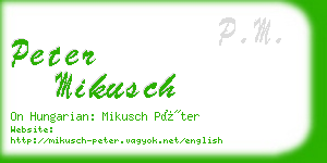 peter mikusch business card